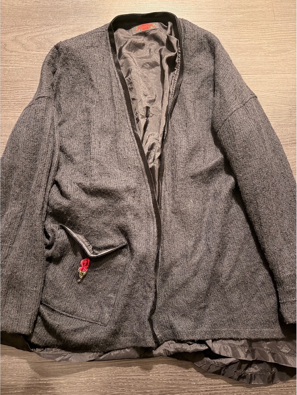 Vtg 90s Japanese Brand Amina Mori Kei Open Front Cardigan Jacket